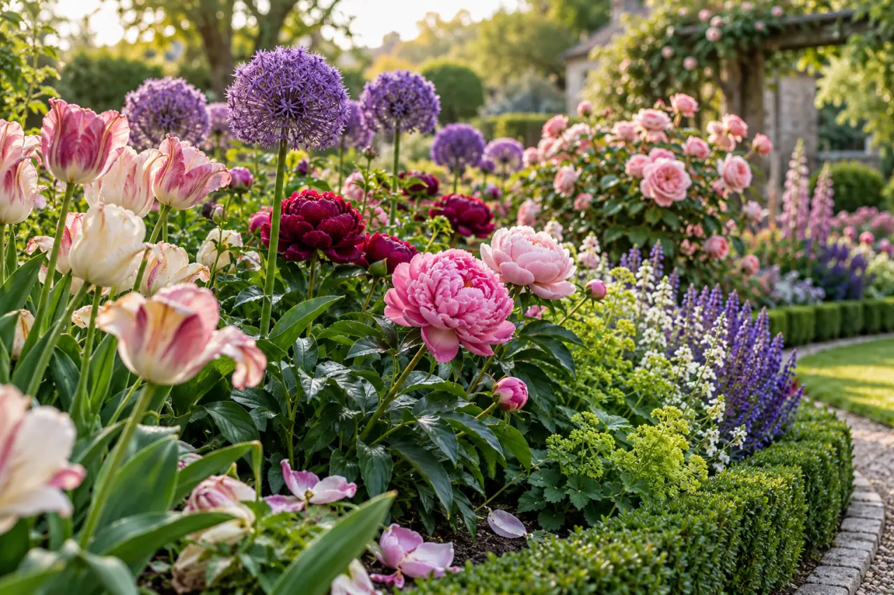 Parterre de fleurs : des bordures nettes et des floraisons qui se relaient