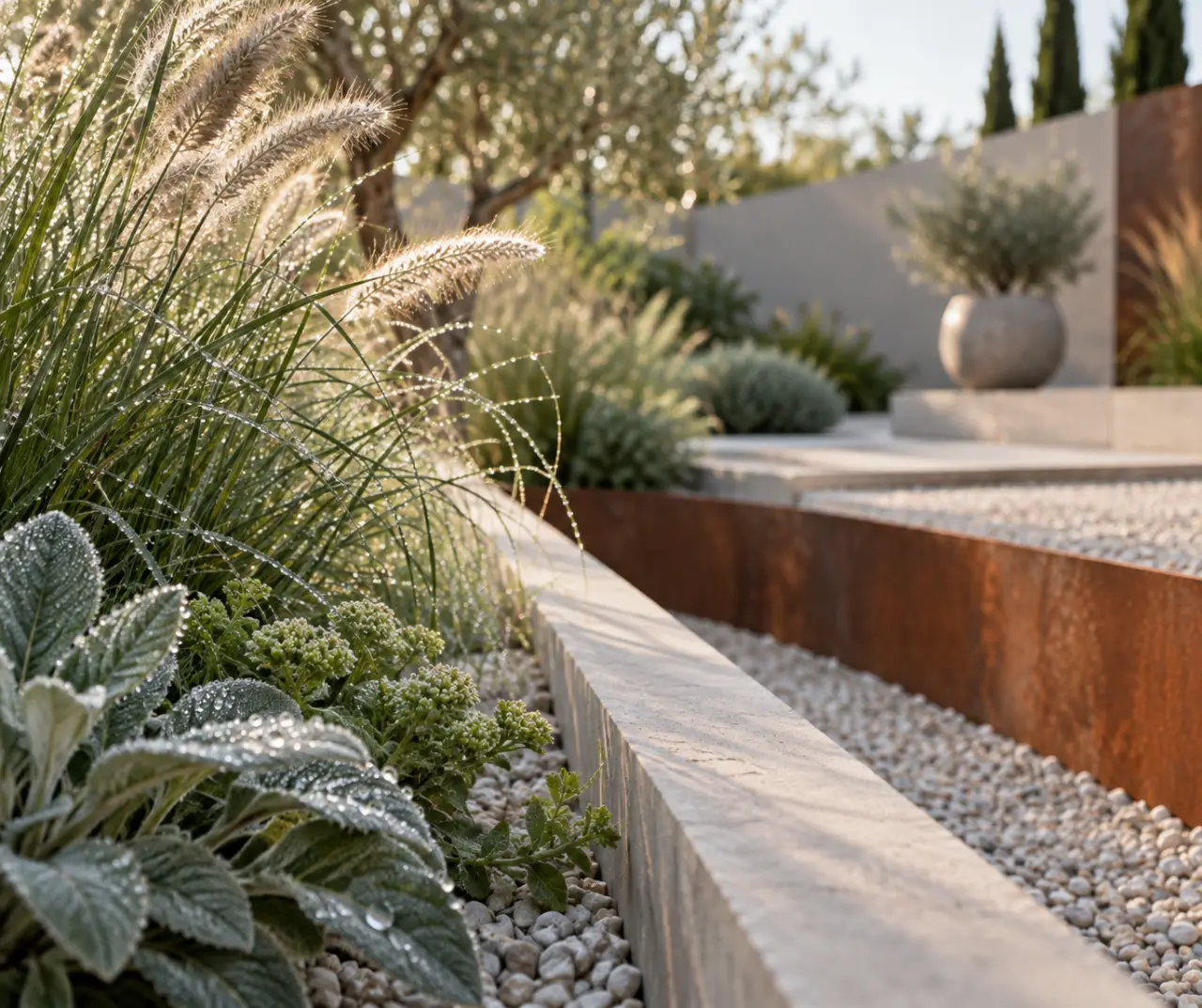 Décoration jardin moderne : moins d’objets, plus de lignes et de relief