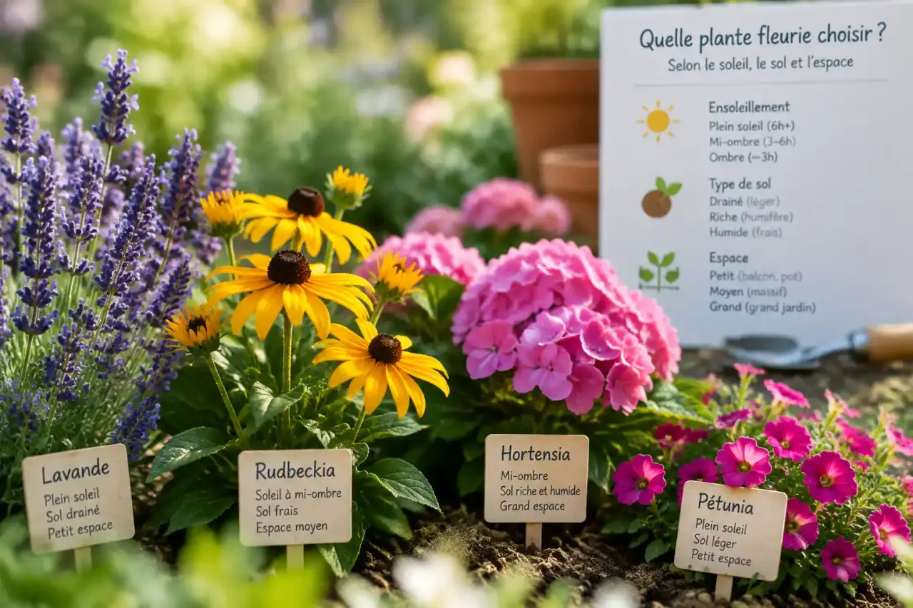 Quelle plante fleurie d’extérieur choisir selon le soleil, le sol et l’espace ?