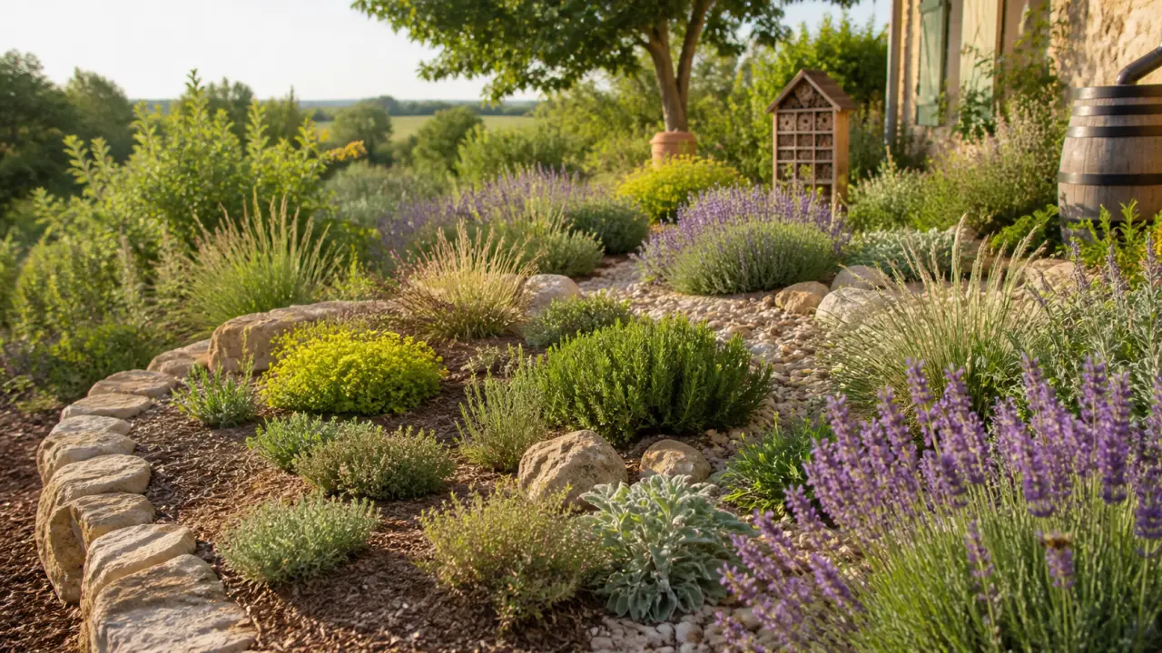 Mains tenant une jeune pousse avec sa motte de terre dans une lumière matinale, au jardin