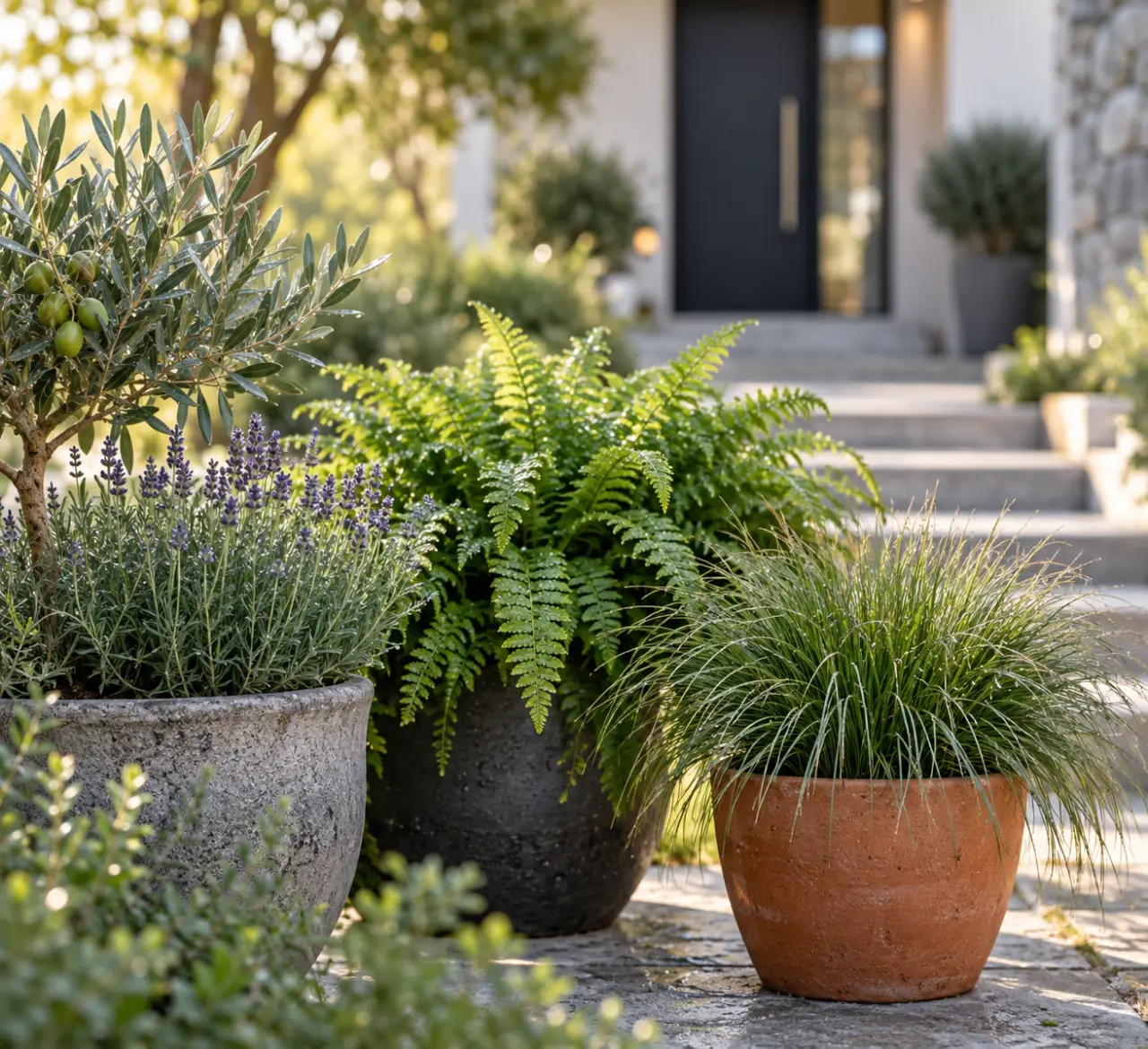 La bonne plante pour une entrée extérieure dépend du soleil, de l’ombre et du pot